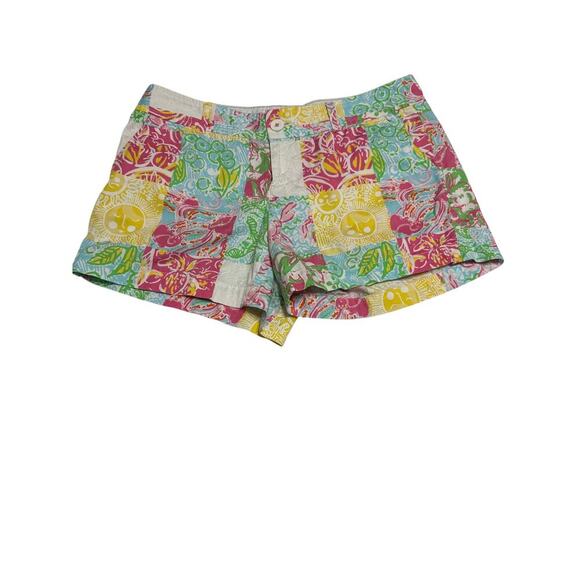 Lilly Pulitzer Callahan Shorts in Multi State Patchwork Size 10 Preppy Summer - Picture 1 of 7